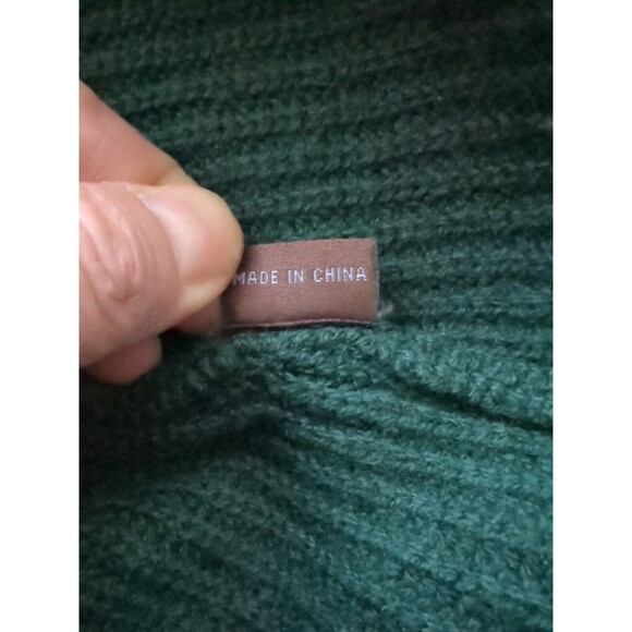 J. McLaughlin XS Cashmere Wool Blend V Neck Long Sleeve Knit Green Sweater EUC - Picture 9 of 9